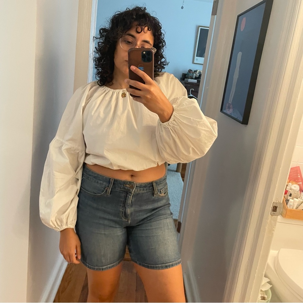 Topshop puff sleeve blouse